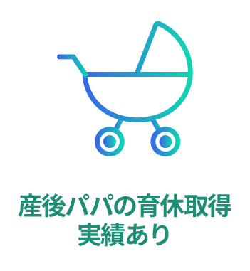 産後パパの育休取得実績あり
